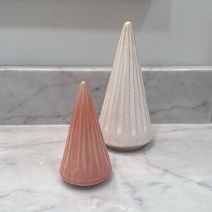 NWT Threshold White and Pink Ceramic Trees (2)